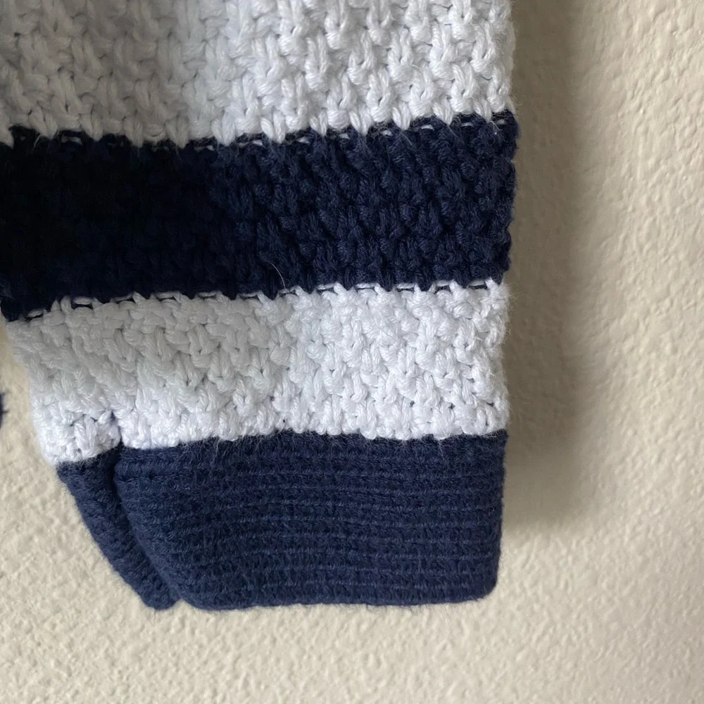 Ralph Lauren Women’s Navy&White Striped VNeck Relaxed LongSleeve Sweater Medium - Picture 14 of 16